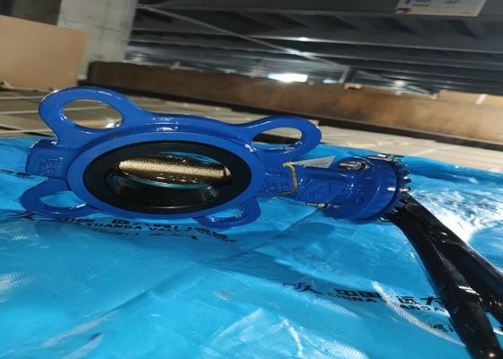 Pn16 Dn100 Wafer Type Butterfly Valve With Pin Cast Iron Material Emdp Seat