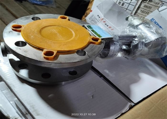 Nitric Acid Corrosive Medium Flanged Butterfly Valve Metal Body Color Size 500mm