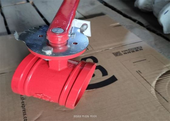 Size 200mm Red Butterfly Valve Fire Protection Clamp Connection